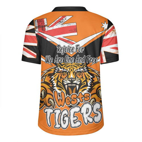 Wests Tigers Rugby Jersey - Happy Australia Day We Are One And Free V2 Wests Tigers Rugby Jersey - Happy Australia Day We Are One And Free V2