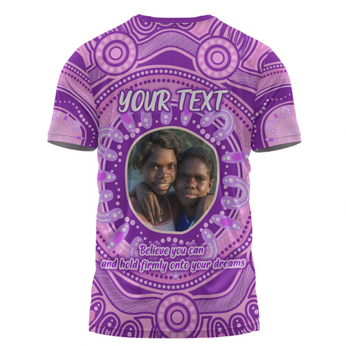 Australia Aboriginal Custom T-shirt - Believe You Can And Hold Firmly Onto Your Dreams Personalised Photo (Purple) T-shirt Australia Aboriginal Custom T-shirt - Believe You Can And Hold Firmly Onto Your Dreams Personalised Photo (Purple) T-shirt