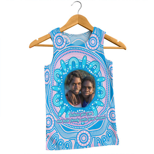 Australia Aboriginal Custom Men Singlet - Believe You Can And Hold Firmly Onto Your Dreams Personalised Photo (Blue) Men Singlet