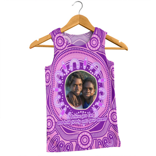 Australia Aboriginal Custom Men Singlet - Believe You Can And Hold Firmly Onto Your Dreams Personalised Photo (Purple) Men Singlet