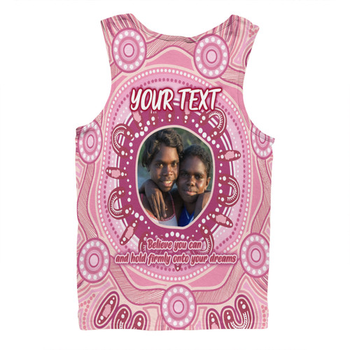 Australia Aboriginal Custom Men Singlet - Believe You Can And Hold Firmly Onto Your Dreams Personalised Photo (Pink) Men Singlet