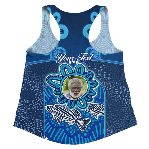 Australia Aboriginal Custom Women Racerback Singlet - Blue Aboriginal Dot With Fish Personalised Photo Women Racerback Singlet Australia Aboriginal Custom Women Racerback Singlet - Blue Aboriginal Dot With Fish Personalised Photo Women Racerback Singlet