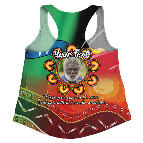 Australia Aboriginal Custom Women Racerback Singlet - Aboriginal Keep Your Eyes On The Sun Personalised Photo Women Racerback Singlet