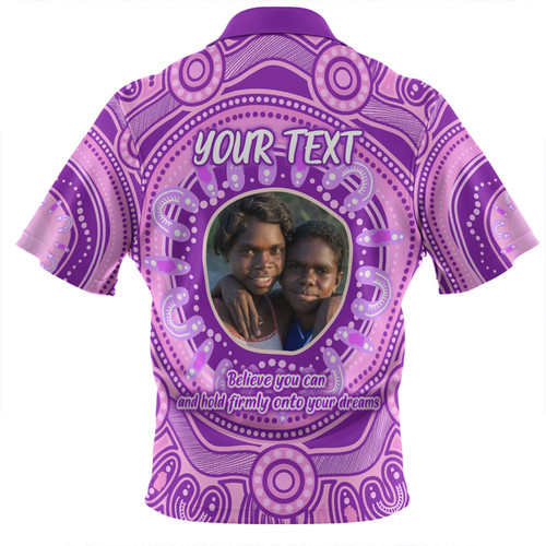 Australia Aboriginal Custom Zip Polo Shirt - Believe You Can And Hold Firmly Onto Your Dreams Personalised Photo (Purple) Zip Polo Shirt Australia Aboriginal Custom Zip Polo Shirt - Believe You Can And Hold Firmly Onto Your Dreams Personalised Photo (Purple) Zip Polo Shirt