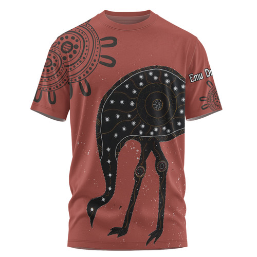 Australia Emu Aboriginal Custom T-shirt - Emu Dreamtime T-shirt