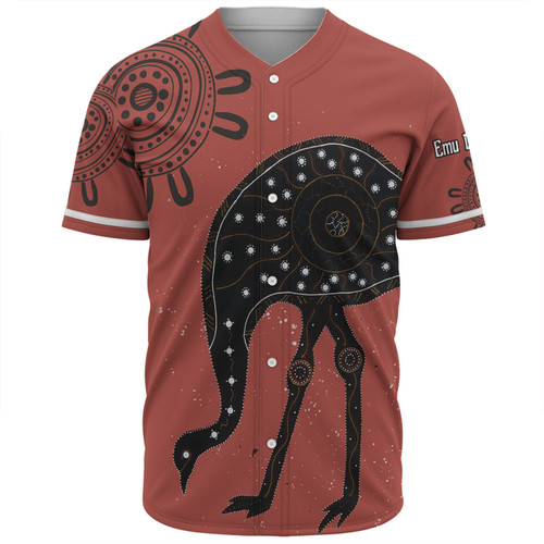 Australia Emu Aboriginal Custom Baseball Shirt - Emu Dreamtime Baseball Shirt