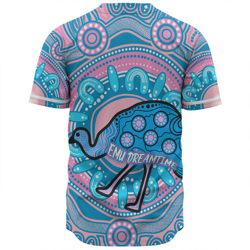 Australia Emu Aboriginal Custom Baseball Shirt - Blue Indigenous Dreamtime Emu Baseball Shirt Australia Emu Aboriginal Custom Baseball Shirt - Blue Indigenous Dreamtime Emu Baseball Shirt