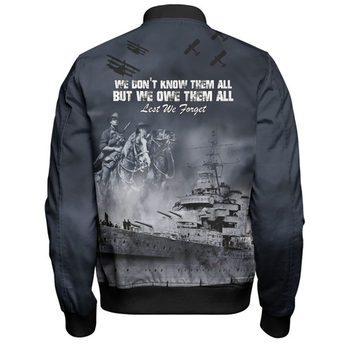 Australia Anzac Day Bomber Jacket - Remember All The Battles Fought Bomber Jacket Australia Anzac Day Bomber Jacket - Remember All The Battles Fought Bomber Jacket