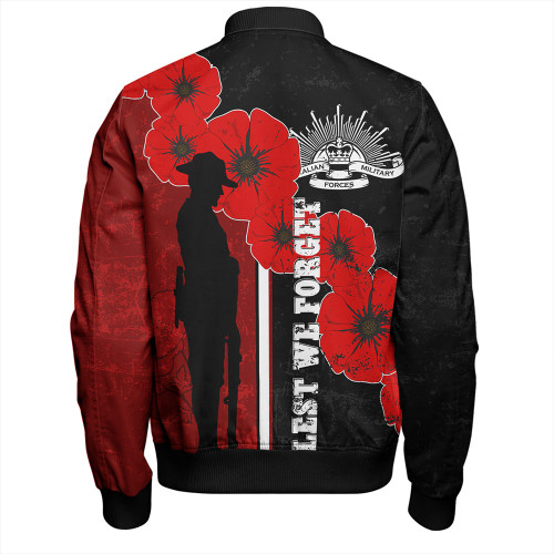 Australia Anzac Day Bomber Jacket - Lest We Forget Remebrance Day (Black) Bomber Jacket Australia Anzac Day Bomber Jacket - Lest We Forget Remebrance Day (Black) Bomber Jacket