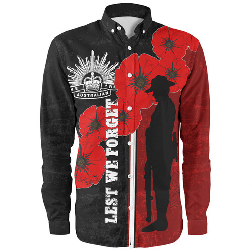 Australia Anzac Day Long Sleeve Shirt - Lest We Forget Remebrance Day (Black) Long Sleeve Shirt