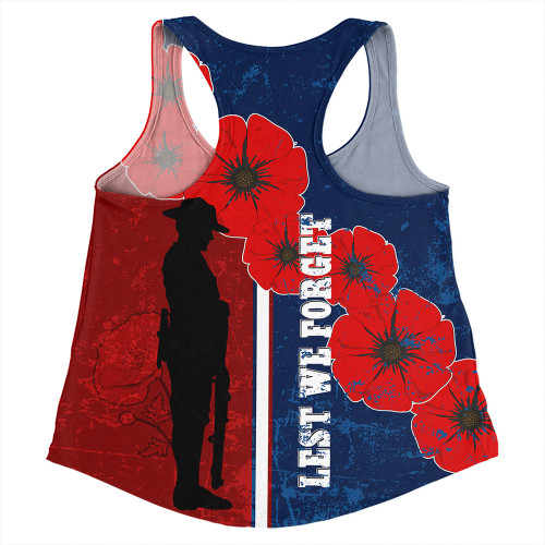 Australia Anzac Day Women Racerback Singlet - Lest We Forget Remebrance Day (Blue) Women Racerback Singlet Australia Anzac Day Women Racerback Singlet - Lest We Forget Remebrance Day (Blue) Women Racerback Singlet
