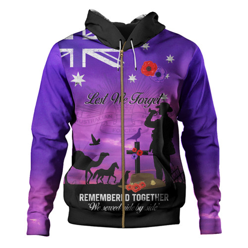 Australia Anzac Day Hoodie - Anzac Day We Served Side By Side Hoodie Australia Anzac Day Hoodie - Anzac Day We Served Side By Side Hoodie