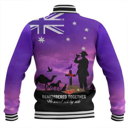 Australia Anzac Day Baseball Jacket - Anzac Day We Served Side By Side Baseball Jacket Australia Anzac Day Baseball Jacket - Anzac Day We Served Side By Side Baseball Jacket