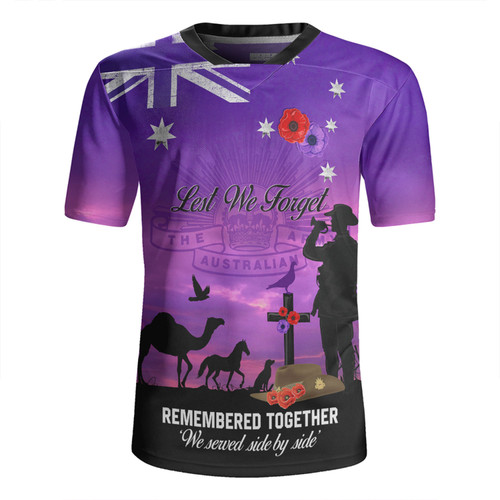 Australia Anzac Day Rugby Jersey - Anzac Day We Served Side By Side Rugby Jersey