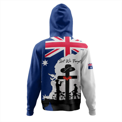 Australia Anzac Day Hoodie - Anzac Day With Map And Flag Australia Hoodie Australia Anzac Day Hoodie - Anzac Day With Map And Flag Australia Hoodie