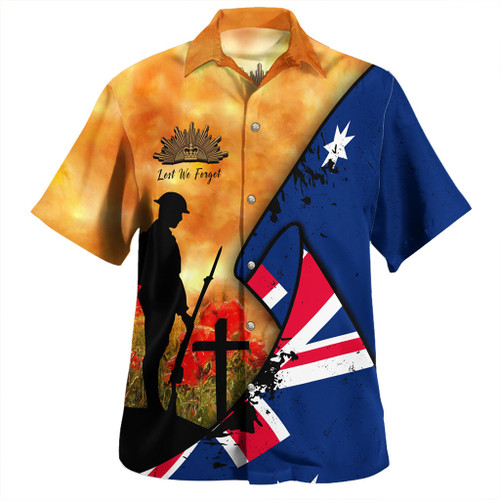 Australia Anzac Day Hawaiian Shirt - Anzac Day Flag Lest We Forget Hawaiian Shirt