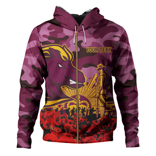 Brisbane Broncos Hoodie - Brisbane Broncos Anzac Day Lest We Forget Brisbane Broncos Hoodie - Brisbane Broncos Anzac Day Lest We Forget