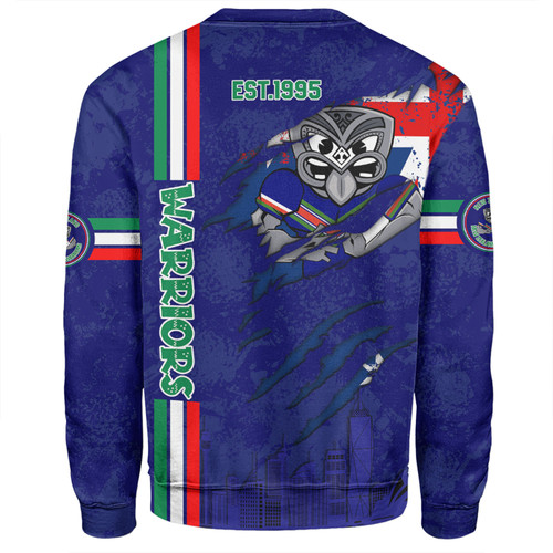 New Zealand Warriors Sweatshirt - Happy Australia Day Flag Scratch Style New Zealand Warriors Sweatshirt - Happy Australia Day Flag Scratch Style