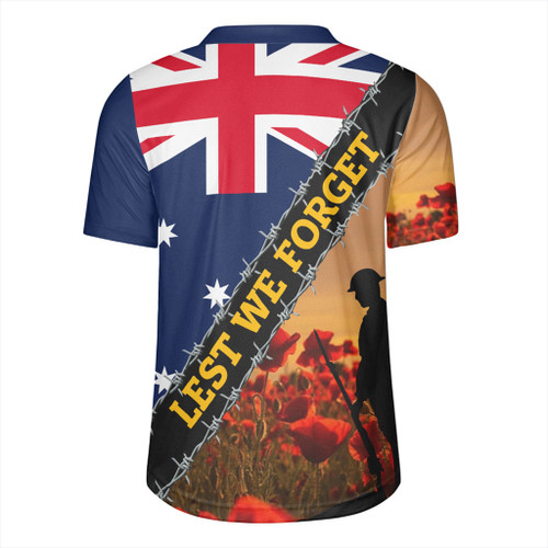 Australia Rugby Jersey Custom Anzac Day Let We Forget Barbed Wire Australia Rugby Jersey Custom Anzac Day Let We Forget Barbed Wire