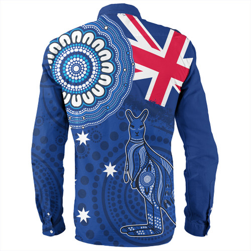 Australia Long Sleeve Shirt Flag With Kangaroo Aboriginal Australia Long Sleeve Shirt Flag With Kangaroo Aboriginal