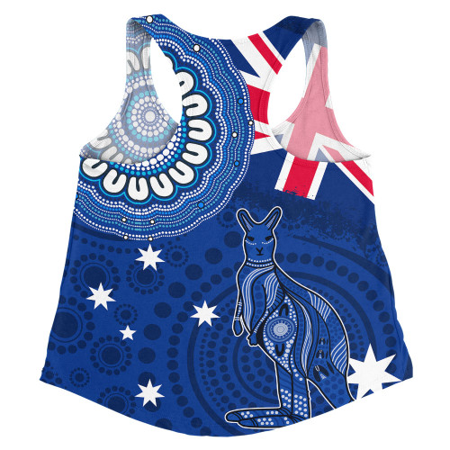 Australia Women Racerback Singlet Flag With Kangaroo Aboriginal Australia Women Racerback Singlet Flag With Kangaroo Aboriginal