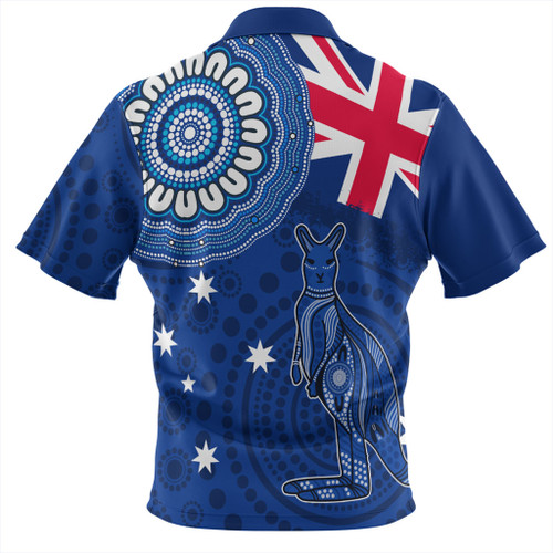 Australia Zip Polo Shirt Flag With Kangaroo Aboriginal Australia Zip Polo Shirt Flag With Kangaroo Aboriginal