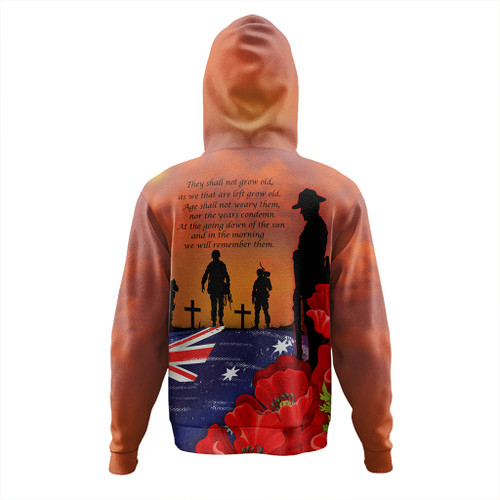 Australia Hoodie Lest We Forger Soldiers Flag With Poppy Flower Australia Hoodie Lest We Forger Soldiers Flag With Poppy Flower