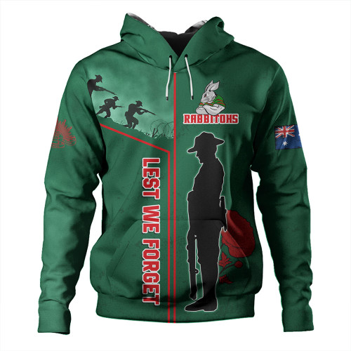 South Sydney Rabbitohs Hoodie - Anzac Day Lest We Forget Poppy South Sydney Rabbitohs Hoodie - Anzac Day Lest We Forget Poppy