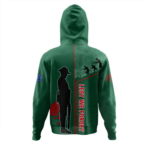 South Sydney Rabbitohs Hoodie - Anzac Day Lest We Forget Poppy South Sydney Rabbitohs Hoodie - Anzac Day Lest We Forget Poppy