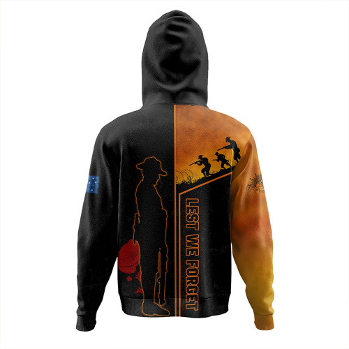 Wests Tigers Hoodie - Anzac Day Lest We Forget Poppy Wests Tigers Hoodie - Anzac Day Lest We Forget Poppy