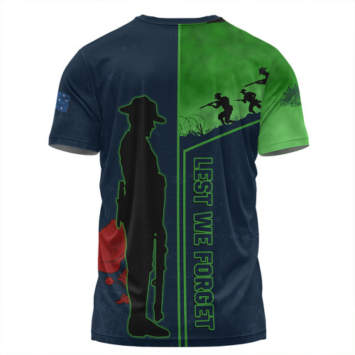 Canberra Raiders T-Shirt - Anzac Day Lest We Forget Poppy Canberra Raiders T-Shirt - Anzac Day Lest We Forget Poppy