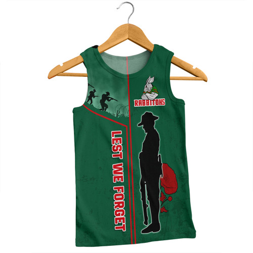 South Sydney Rabbitohs Men Singlet - Anzac Day Lest We Forget Poppy