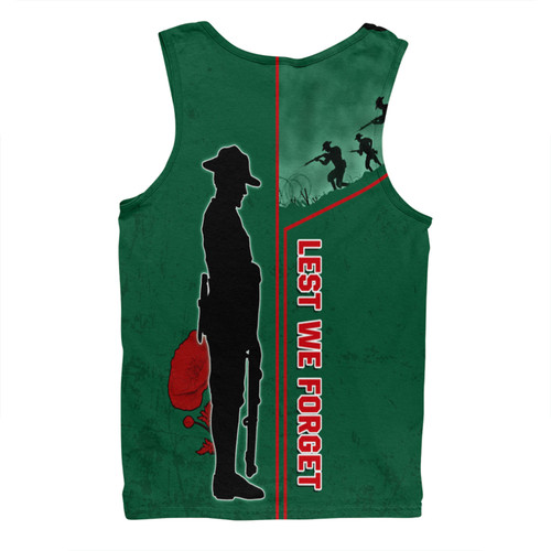 South Sydney Rabbitohs Men Singlet - Anzac Day Lest We Forget Poppy