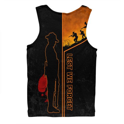 Wests Tigers Men Singlet - Anzac Day Lest We Forget Poppy Wests Tigers Men Singlet - Anzac Day Lest We Forget Poppy