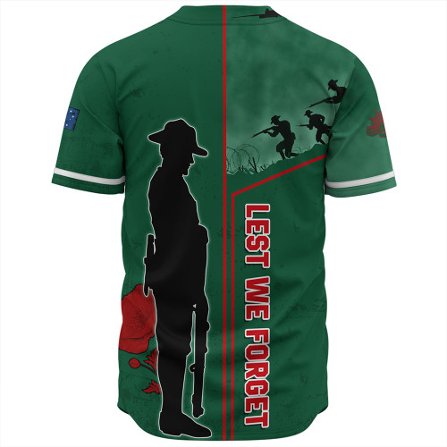South Sydney Rabbitohs Baseball Shirt - Anzac Day Lest We Forget Poppy South Sydney Rabbitohs Baseball Shirt - Anzac Day Lest We Forget Poppy