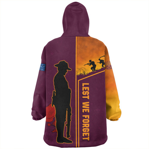 Brisbane Broncos Snug Hoodie - Anzac Day Lest We Forget Poppy Brisbane Broncos Snug Hoodie - Anzac Day Lest We Forget Poppy