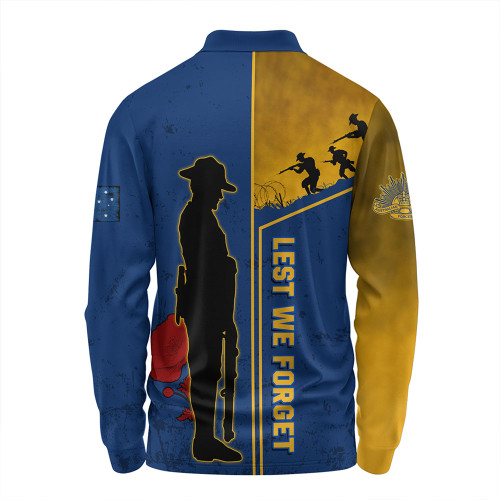 Parramatta Eels Long Sleeve Polo Shirt - Anzac Day Lest We Forget Poppy Parramatta Eels Long Sleeve Polo Shirt - Anzac Day Lest We Forget Poppy