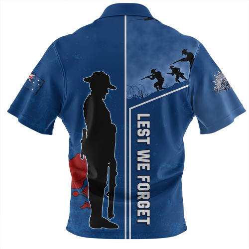 Canterbury-Bankstown Bulldogs Zip Polo Shirt - Anzac Day Lest We Forget Poppy Canterbury-Bankstown Bulldogs Zip Polo Shirt - Anzac Day Lest We Forget Poppy