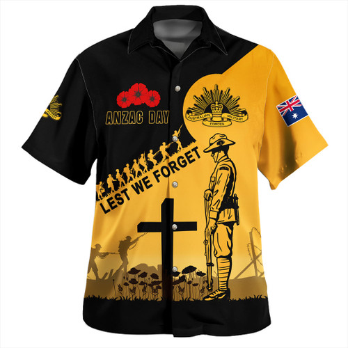 Australia Hawaiian Shirt Custom Anzac Day Soldiers Lest We Forget Poppy