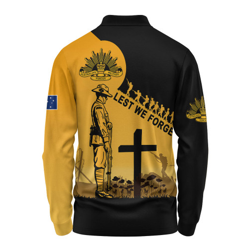 Australia Long Sleeve Polo Shirt Custom Anzac Day Soldiers Lest We Forget Poppy Australia Long Sleeve Polo Shirt Custom Anzac Day Soldiers Lest We Forget Poppy