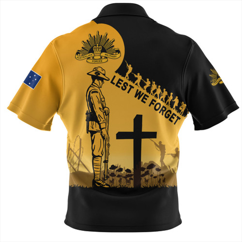 Australia Zip Polo Shirt Custom Anzac Day Soldiers Lest We Forget Poppy Australia Zip Polo Shirt Custom Anzac Day Soldiers Lest We Forget Poppy