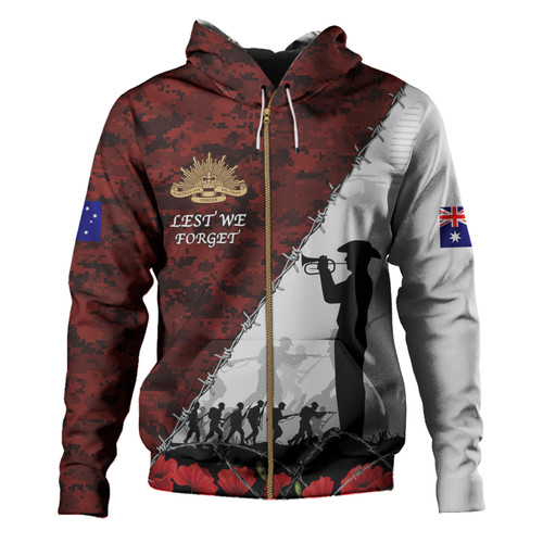 Australia Hoodie - Anzac Day Poppy Flower And Barbed Wire Australia Hoodie - Anzac Day Poppy Flower And Barbed Wire