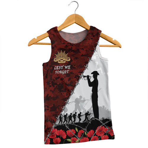 Australia Men Singlet - Anzac Day Poppy Flower And Barbed Wire