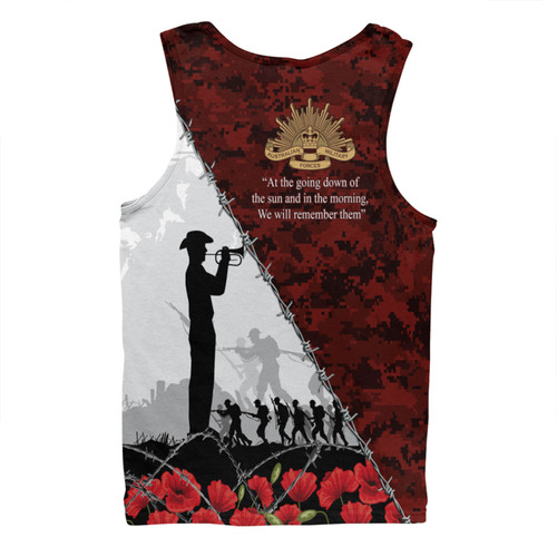 Australia Men Singlet - Anzac Day Poppy Flower And Barbed Wire Australia Men Singlet - Anzac Day Poppy Flower And Barbed Wire