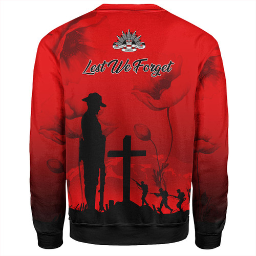 Australia Sweatshirt Anzac Day Lest We Forget Red Poppy Australia Sweatshirt Anzac Day Lest We Forget Red Poppy