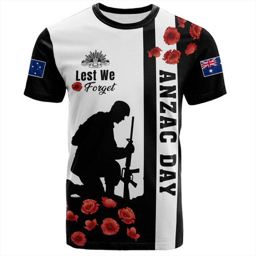 Australia T-Shirt Anzac Day Lest We Forget Simple Style