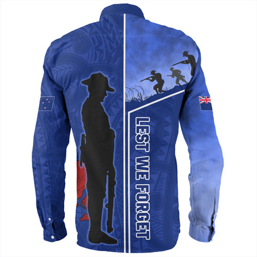 New Zealand Anzac Day Long Sleeve Shirt - Anzac Day Lest We Forget Poppy Long Sleeve Shirt New Zealand Anzac Day Long Sleeve Shirt - Anzac Day Lest We Forget Poppy Long Sleeve Shirt