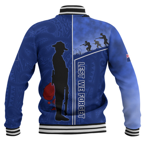 New Zealand Anzac Day Baseball Jacket - Anzac Day Lest We Forget Poppy Baseball Jacket New Zealand Anzac Day Baseball Jacket - Anzac Day Lest We Forget Poppy Baseball Jacket