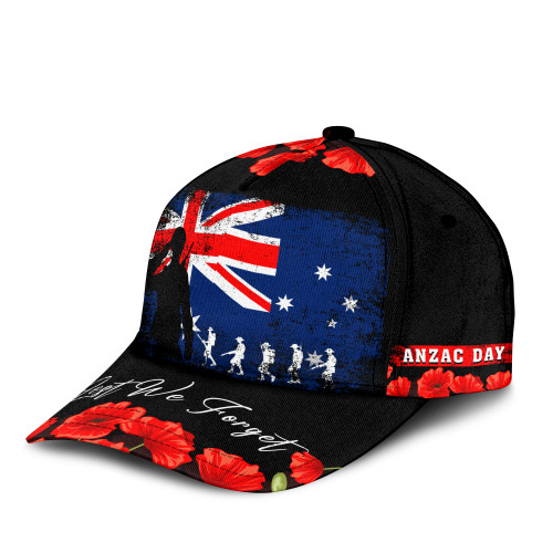 Australia Anzac Cap - Anzac Day Lest We Forget Poppy Grunge Australia Anzac Cap - Anzac Day Lest We Forget Poppy Grunge