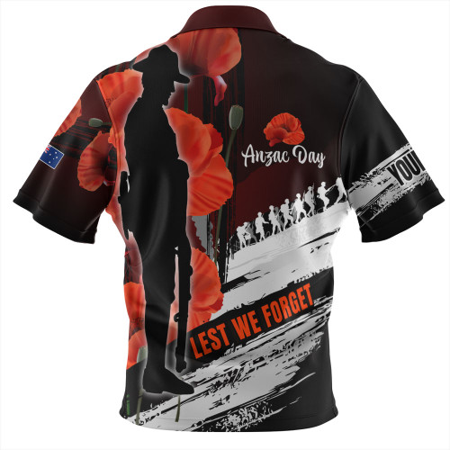 Australia Custom Zip Polo Shirt - Anzac Day Special Style Australia Custom Zip Polo Shirt - Anzac Day Special Style